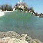 Big ass explosion causes huge wave on lake