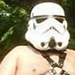 Fat guy in a stormtrooper helmet