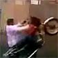 Motorcycle Wheelie dude goes heads on with car