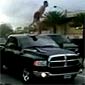 Naked Drunk Guy On top of truck fucking with Police