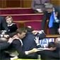 Ukraine Parliament Fighting, throwing Eggs and Tear Gas Good times!