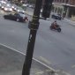 Motorcycle Does Flip onto pavement