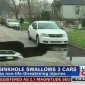 Mercedes Goes Down The Sinkhole