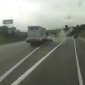 Asshole Driver Causes Semi Crash