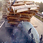 Careless Truck Driver Brutally Pancakes Car