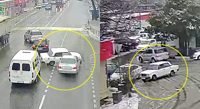 1 IN A MILLION: CRASH EJECTS DRIVER, CAR PARKS ITSELF?