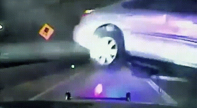 THAT'S ONE WAY TO GET OUT OF A POLICE CHASE