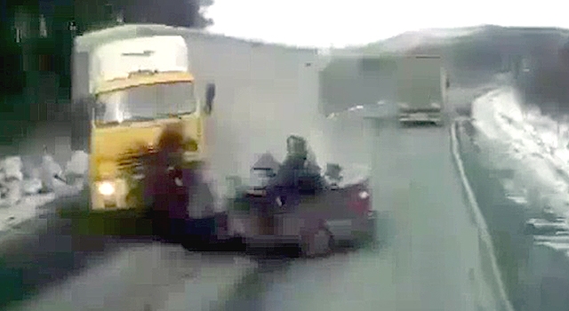 OVERTAKING GONE WRONG: CAR GETS OBLITERATED