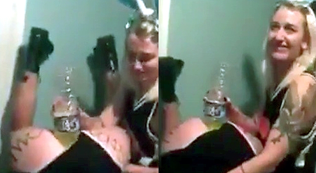 COLLEGE GIRLS ARE CHUGGING SODA WITH THEIR ASS