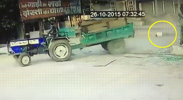 THAT'S A FIRST: HIT AND RUN... ON A DAMN TRACTOR