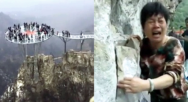 A GLASS BRIDGE IN CHINA IS FREAKING PEOPLE THE FUCK OUT