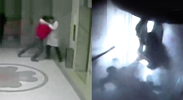 INSANE FIGHT SENDS GUYS DOWN ELEVATOR SHAFT (2 ANGLES)