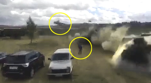 OOPS: RUSSIAN ACCIDENTALLY DROPS MISSLE ON FELLOW SOLDIER