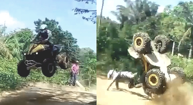 YOU CAN PINPOINT THE EXACT MOMENT THIS ATV RIDER DIES