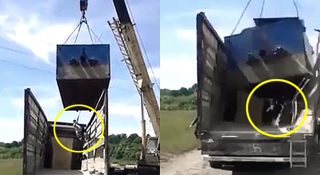 NO CHANCE: CRANE OPERATOR DROPS 2 TONS ON WORKER