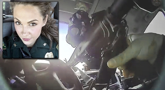 FEMALE COP TAKES A BULLET, BUT JUST KEEPS FUCKIN GOING