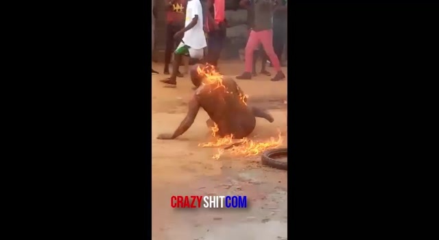 Rapist burned alive