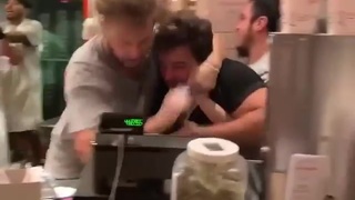 Late Night Brawl At Joe's Pizza!