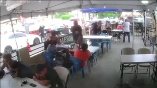 Brutal execution with pistol hand