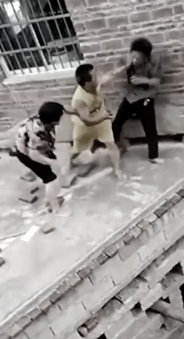 Angry asian fight with a fallen comrade