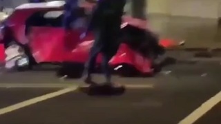 UK car crash. Legless