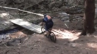 cyclist fell into the river