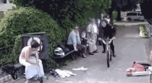bicycle jump went wrong