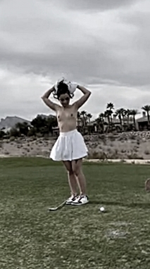 playing golf naked