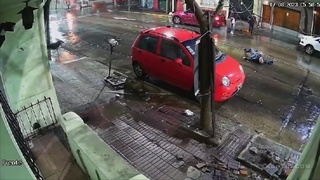 An old man, his bike and a car