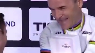 Cyclist wins a watch.