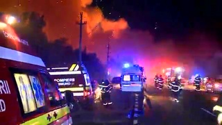 LPG station explodes near Bucharest in Romania.