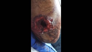 policeman throws rubber at victim