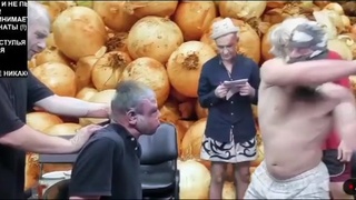 Russian man being tortured with a duck's foot