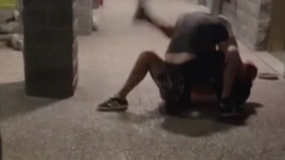 Brawl between two outside a shop in Italy
