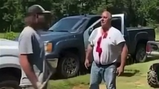 He brought his mouth to a shovel fight