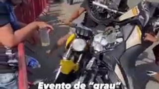 Motorbike riding event on one wheel - Brazil