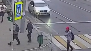 The person with the red beanie
