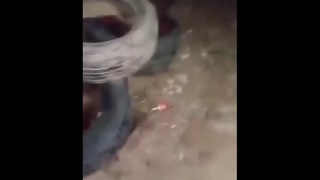 thief was lynched and burned between the tires