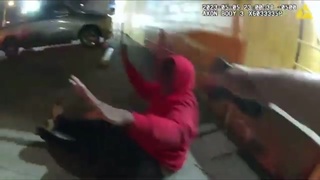 Cop shooting man in slow motion