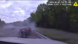 Police officer almost gets obliterated by car