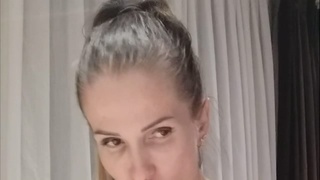 drinking a glass of cum