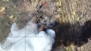 Ukrainians digging a trench
