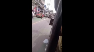 Guy gets flattened by cement truck