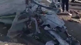 Horrible scene of an air raid in Palestine
