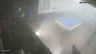 Guy throws grenade in bar