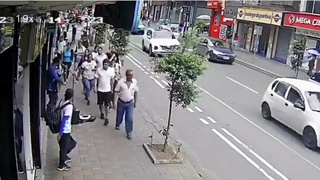 Guy stabbing women with syringe