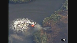 Russian Tank Hits Mine, Cooks Off, Cools Down in River