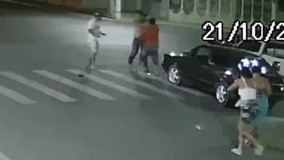 Cornered man stabs couple