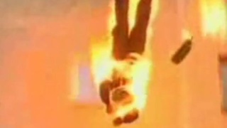 The pigs lit him on fire