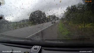 Road accident, rolling people